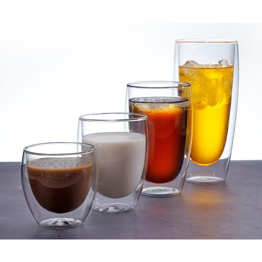 Double layer glass cup