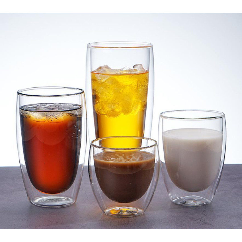 Double layer glass cup