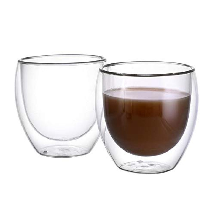 Double layer glass cup