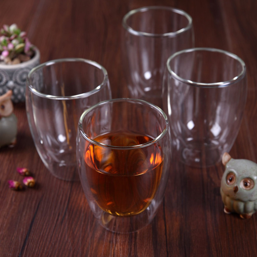 Double layer glass cup