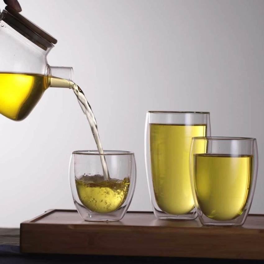 Double layer glass cup