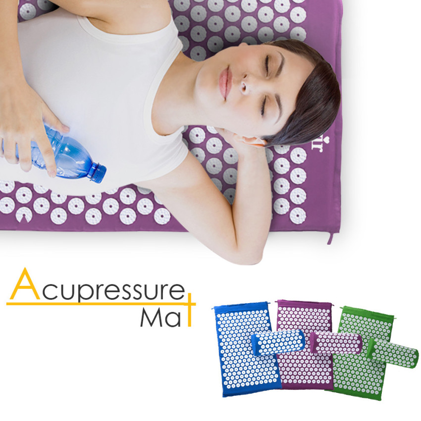 Prosource Fit Acupressure Mat and Pillow Set for Back/Neck Pain Relief