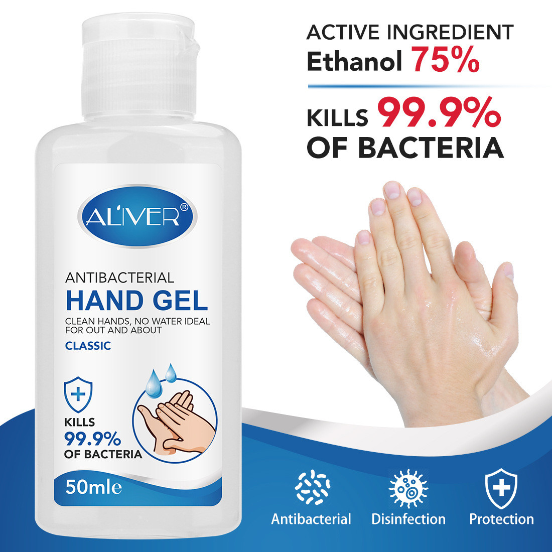 2pcs/Pack 50ml Antibacterial Hand Gel Disinfection Gel Hand Gel Hand