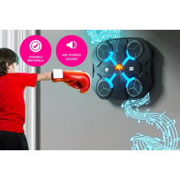 Interaktivt boksemålslegetøj til børn fra 5 år – refleks- og fitnessspil, vægmonteret, til indendørs brug, i sort og lyserød.