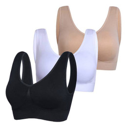 3pcs/Pack Running yoga anti-skid sports bra vest-style gathered sports underwear with disassembled chest pad