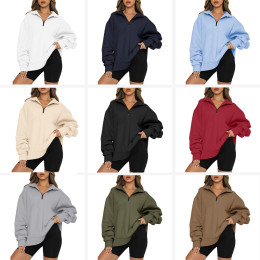 Women's Casual Half Zip Long Sleeve Sweater