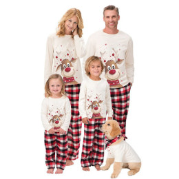 Christmas moose print parent-child clothing