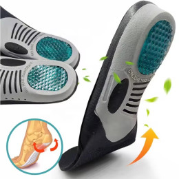 A pair of gel 3D arch support orthotic insoles