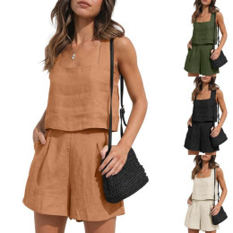 Women's Linen Blend Two-Piece Co-Ord Set