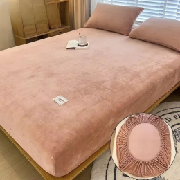 Milk fleece warm mattress cover