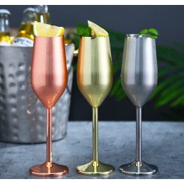 Stainless steel champagne glasses