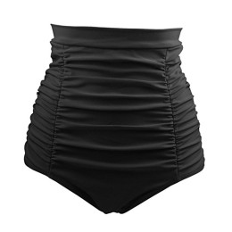 Women's High Waist Stylish Pleated Swim Briefs
