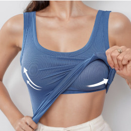 U-neck wide shoulder vest