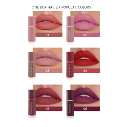 6 shades of matte lipstick