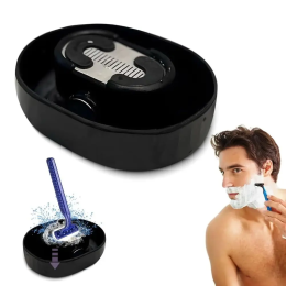 Battery-free shaver cleaner