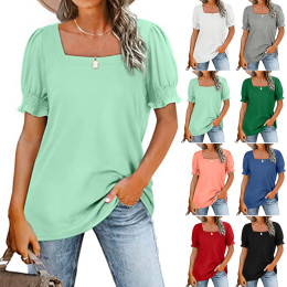 Womens Casual Square Neck T-Shirt