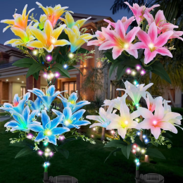Outdoor LED Solar Simulation Lily Garden Decorative Light