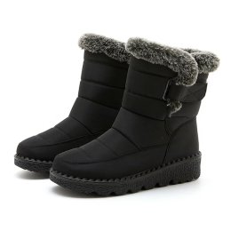 Winter waterproof, fleece-lined, thickened high-top snow boots