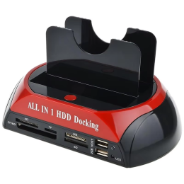 Multi-functional portable hard drive dock, 2.5"/3.5" IDE + SATA card reader