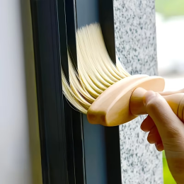 Multi-functional grooved dust removal and cleaning brush