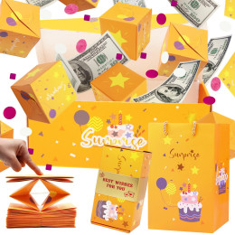 Folding bouncing red envelope surprise gift box