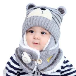 Baby Warm Knit Animal Hat and Scarf Set