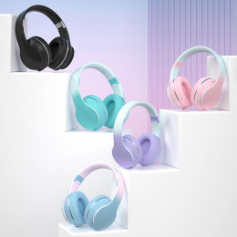 Gradient color head-mounted Bluetooth headphones