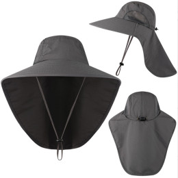 Men's outdoor sunshade and anti-UV bucket hat
