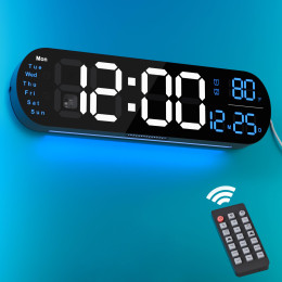 Electronic with Remote Control LED Wall Clock