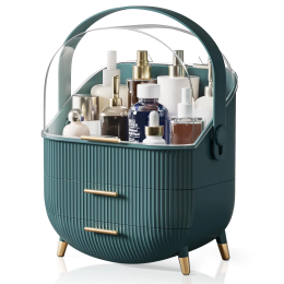 Large-capacity dustproof and compartmentalized cosmetic storage box