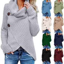 Women Button Long Sleeve Sweater 