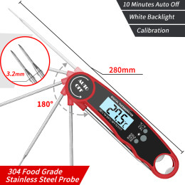 Foldable Waterproof Digital Display Food Thermometer