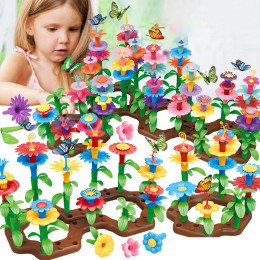 Children's flower building blocks set