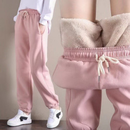 women's fleece thick sports pants casual pants