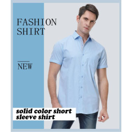 men's solid color short sleeve shirt