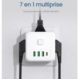 7 in 1 EU Plug Power Strip Cube