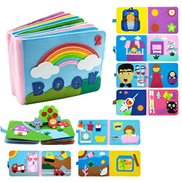 Felt Cloth Book Rainbow Montessori Teaching Aids for Children
