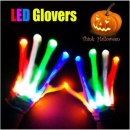 Halloween LED Flashing Skeleton Gloves