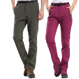 Outdoor warm fleece hiking pants