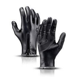 Sports cycling PU leather anti-slip touch screen gloves