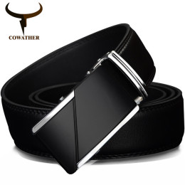 Second layer cowhide men's automatic buckle belt