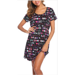 Short sleeve cartoon print casual pajamas