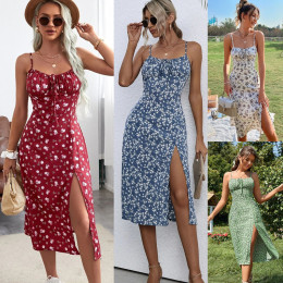 Floral Ruched Cami Dress