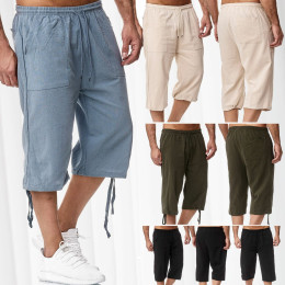 Men's casual cotton and linen sweatpants