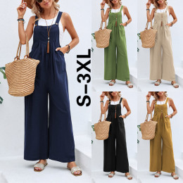 Loose Preppy Style Long Jumpsuit