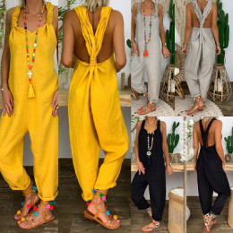 Loose Large Size Linen Overalls