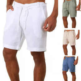 Men’s Casual Linen Shorts with Pockets