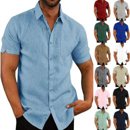 Linen short-sleeved T-shirt shirt