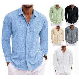 Linen long-sleeved T-shirt shirt