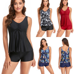 Split skirt separate shorts swimsuit